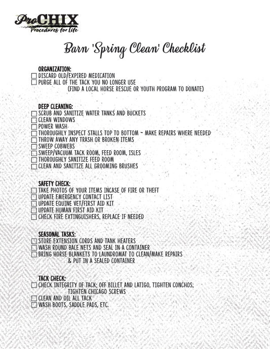 Spring Cleaning Checklist for Your Barn