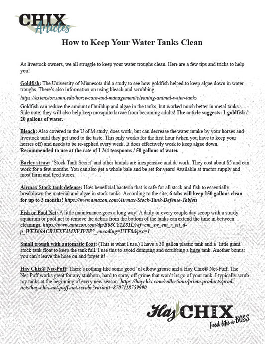 Article: How to Keep your Water Tanks Clean