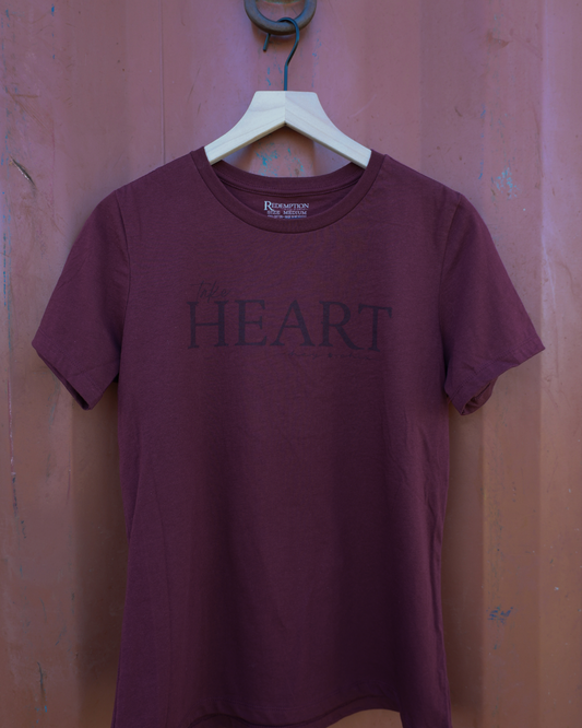 Hay Chix Maroon Heart Tee