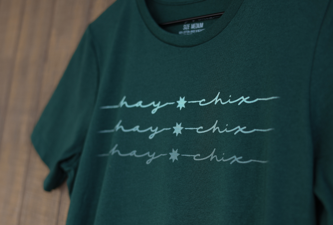 Hay Chix Green on Repeat Tee