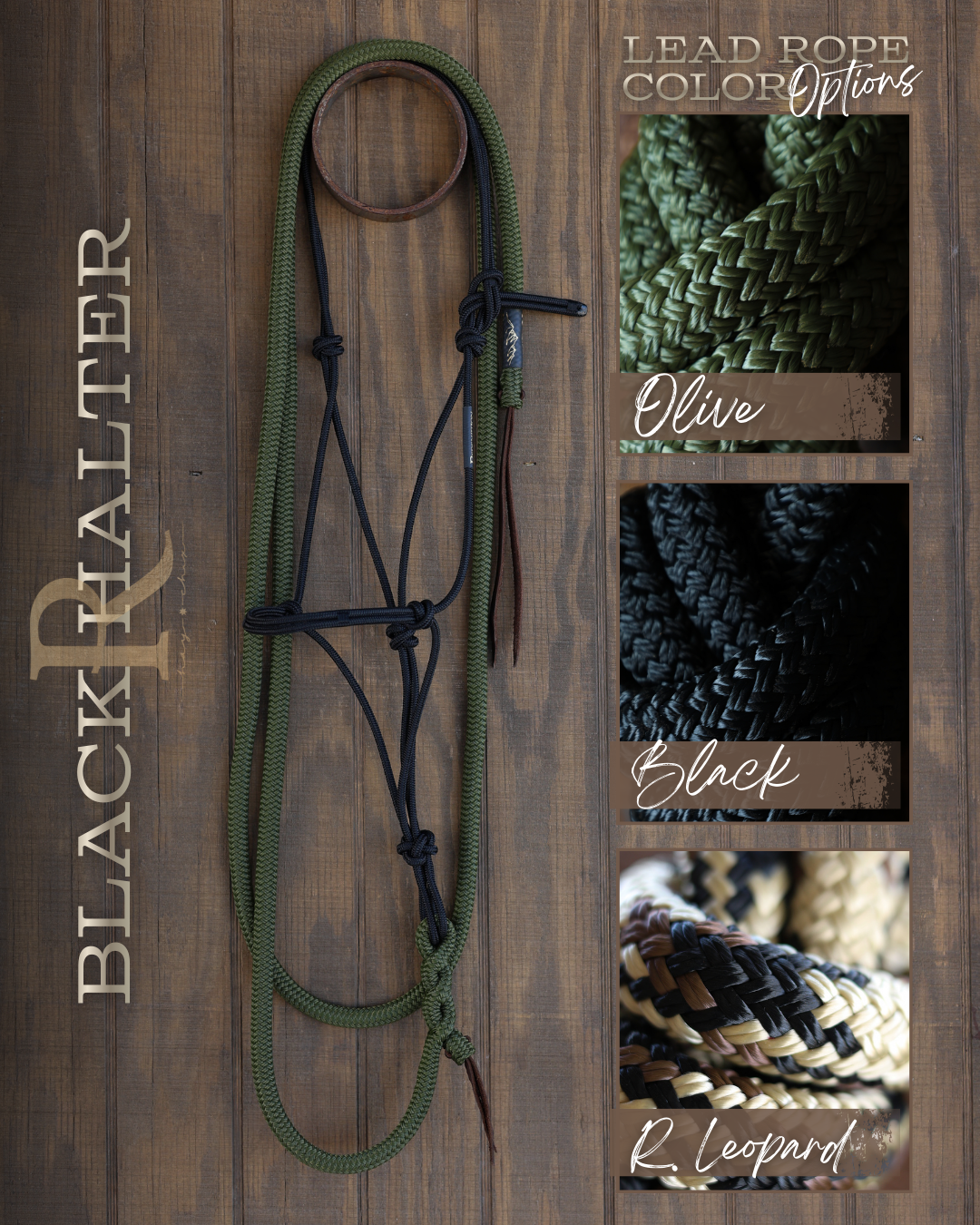 Timeless Halter & Lead Rope Set- Black