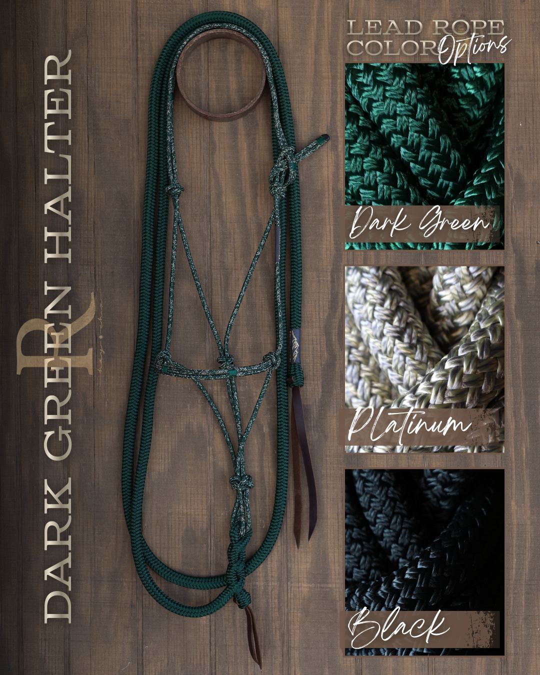 Timeless Halter & Lead Rope Set - Dark Green