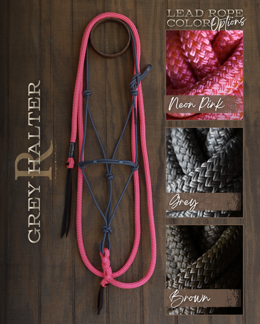 Timeless Halter & Lead Rope Set- Solid Grey