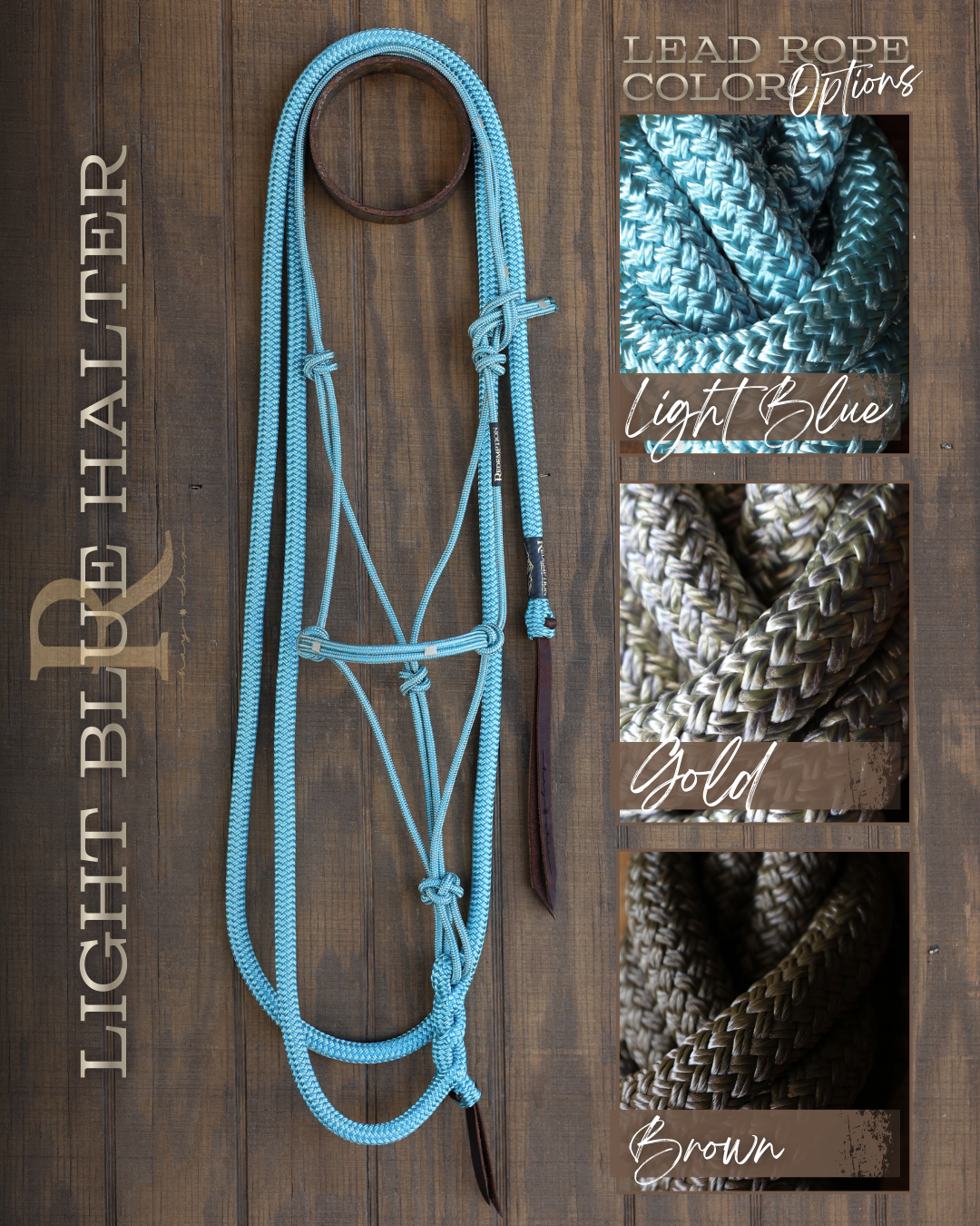 Timeless Halter & Lead Rope Set- Light Blue