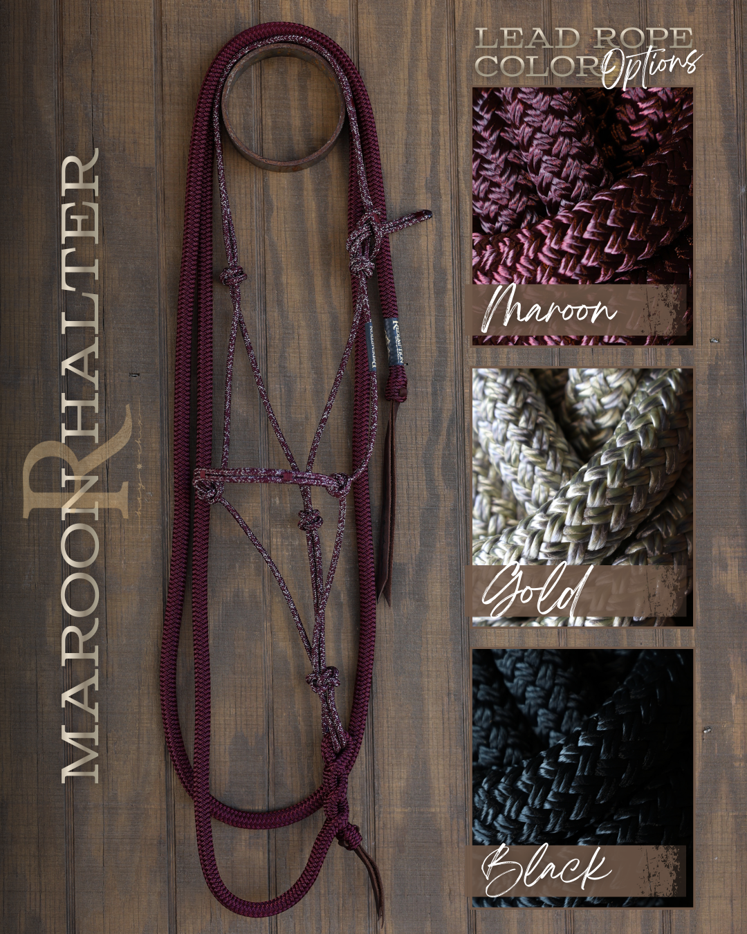 Timeless Halter & Lead Rope Set- Maroon