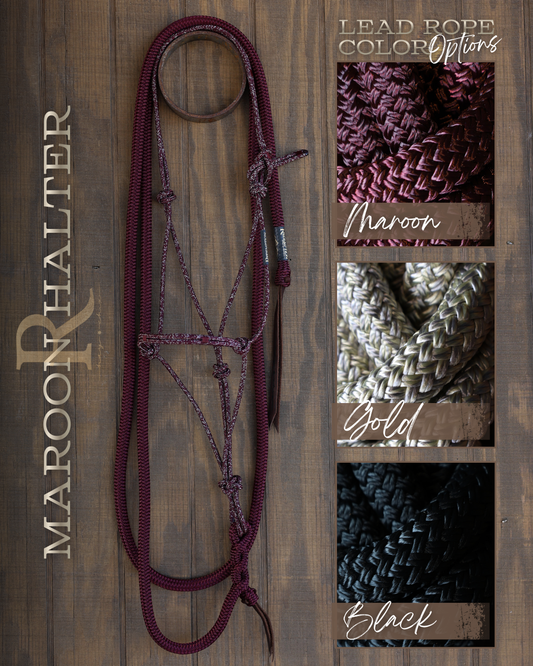 Timeless Halter & Lead Rope Set- Maroon