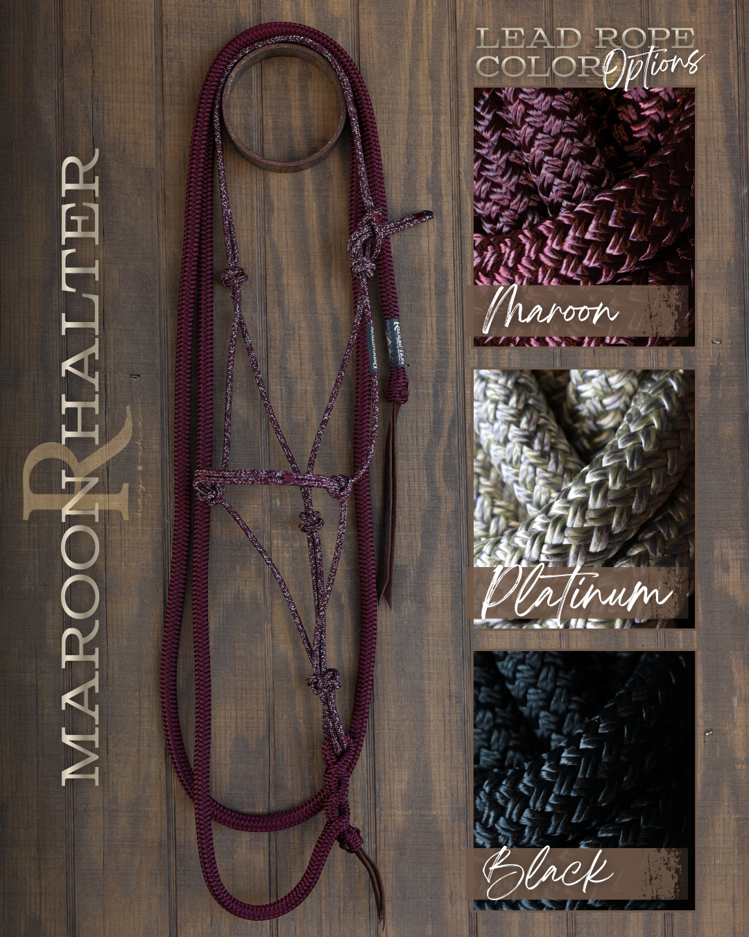 Timeless Halter & Lead Rope Set- Maroon