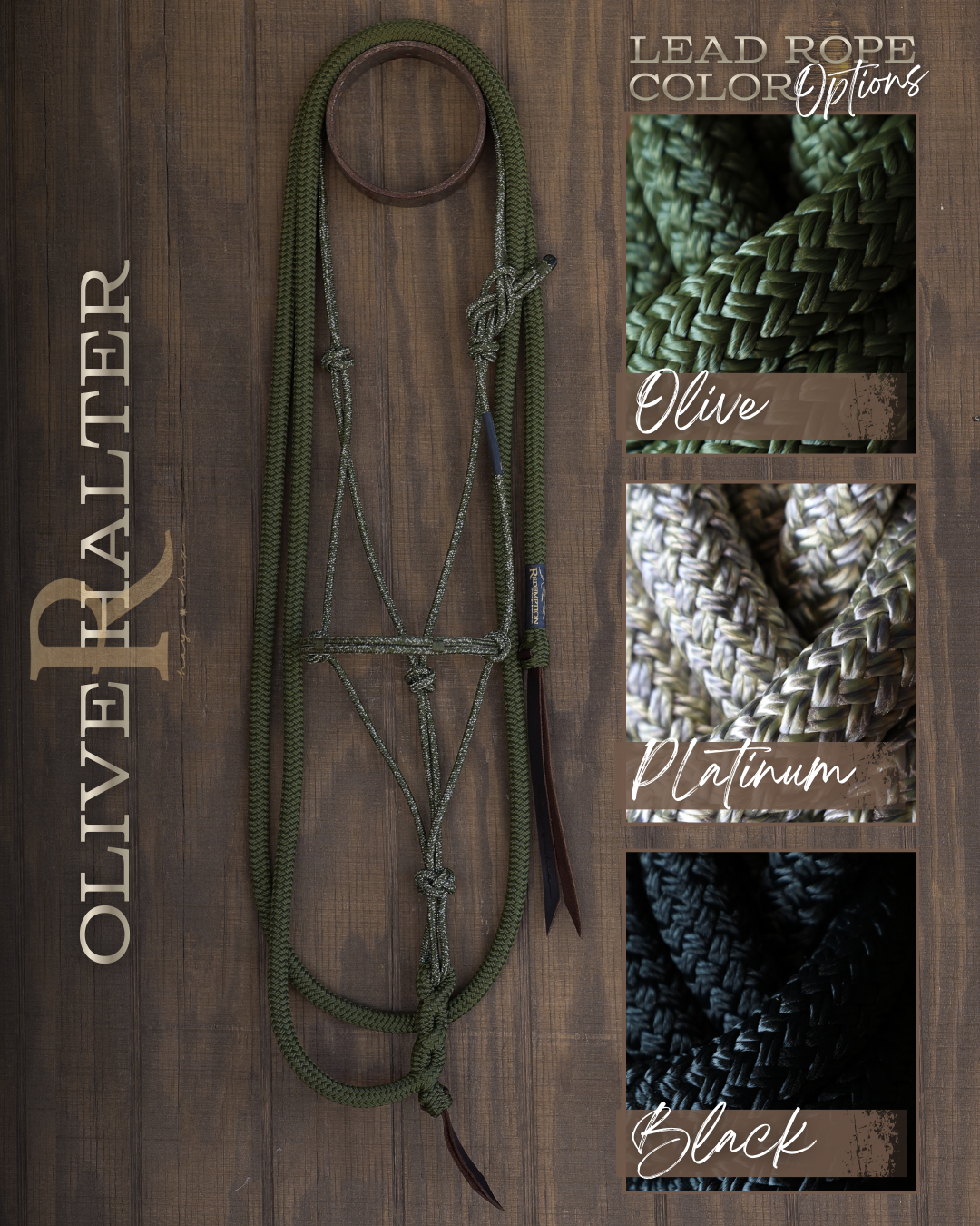 Timeless Halter & Lead Rope Set- Olive