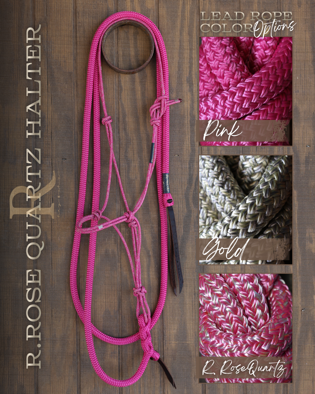 Timeless Halter & Lead Rope Set- Redemption Rose Quartz