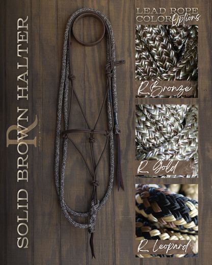 Timeless Halter & Lead Rope Set- Solid Brown