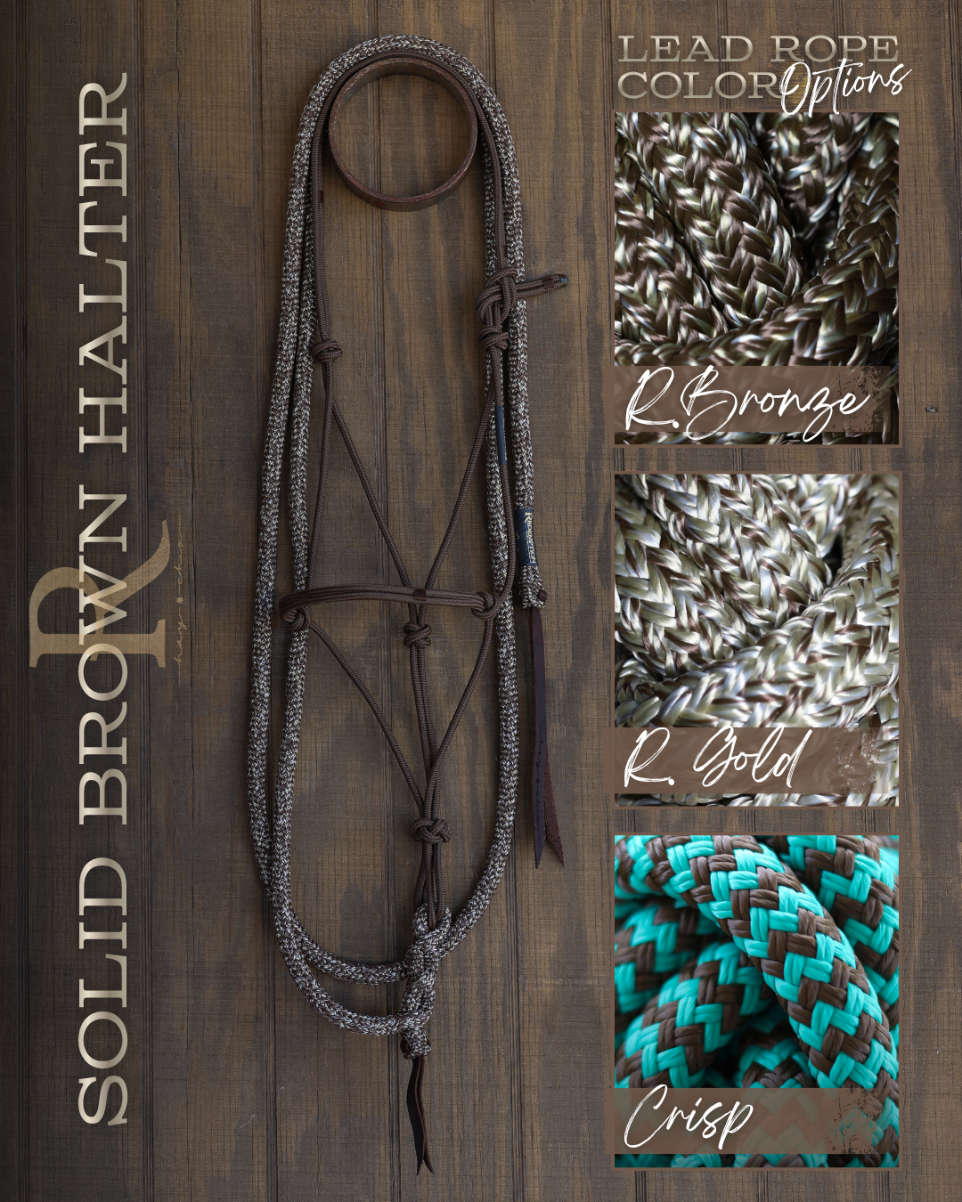 Timeless Halter & Lead Rope Set- Solid Brown