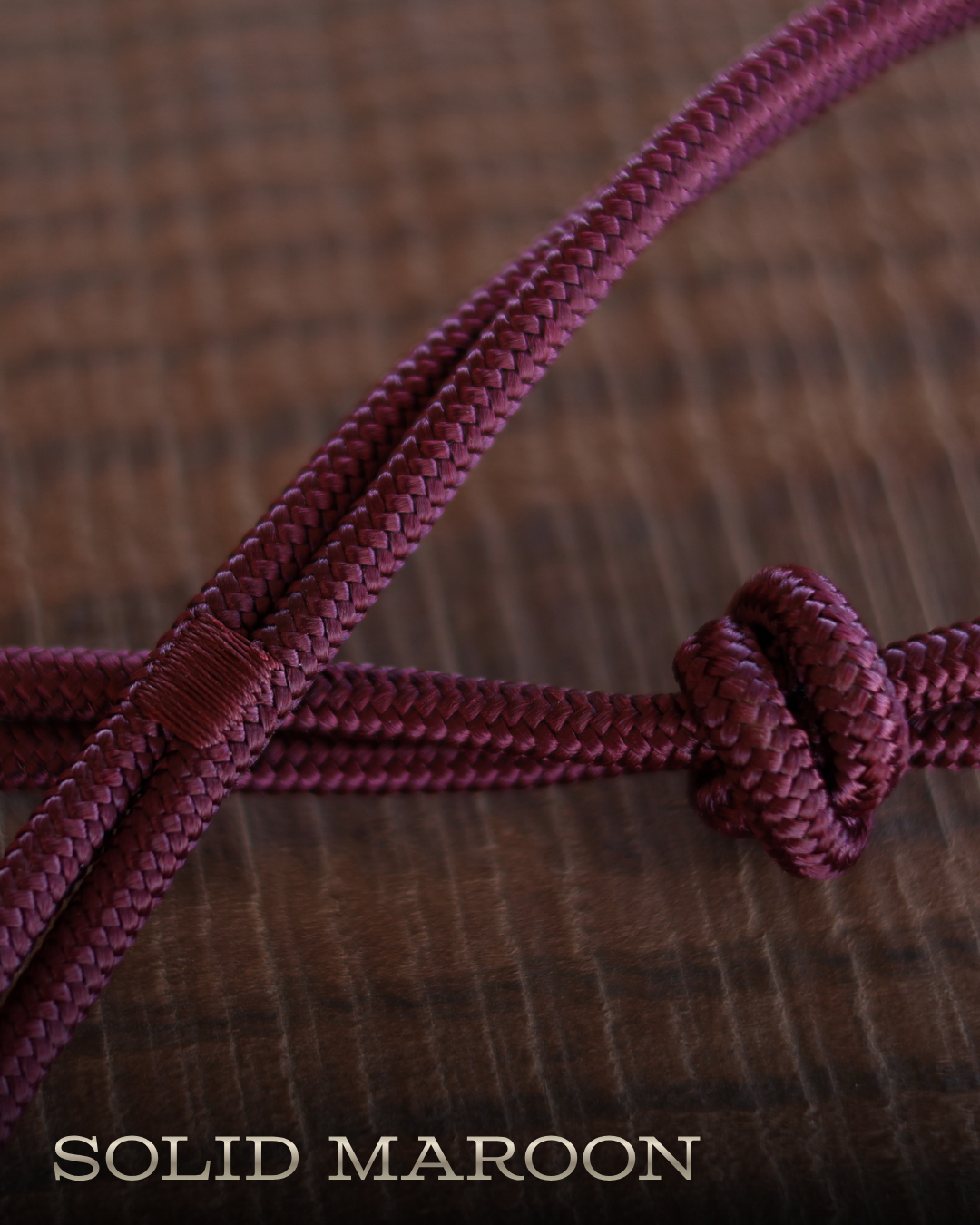 Timeless Halter & Lead Rope Set- Solid Maroon