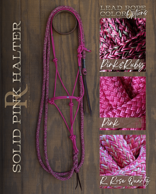 Timeless Halter & Lead Rope Set- Solid Pink