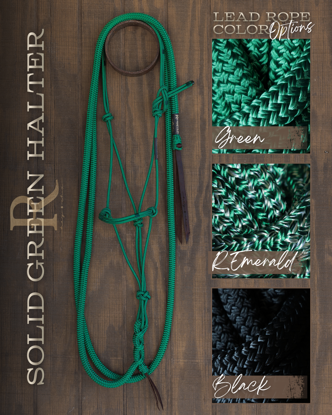Timeless Halter & Lead Rope Set- Solid Green