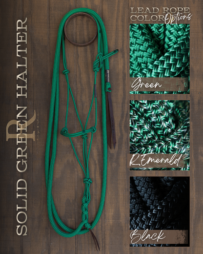 Timeless Halter & Lead Rope Set- Solid Green