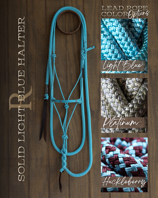 Timeless Halter & Lead Rope Set- Solid Light Blue
