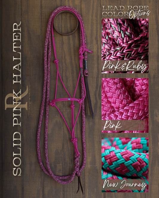 Timeless Halter & Lead Rope Set- Solid Pink