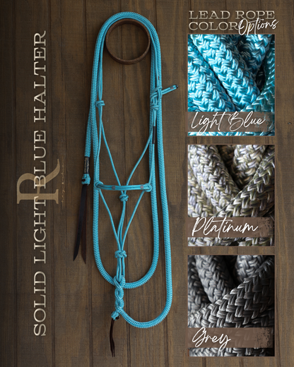Timeless Halter & Lead Rope Set- Solid Light Blue