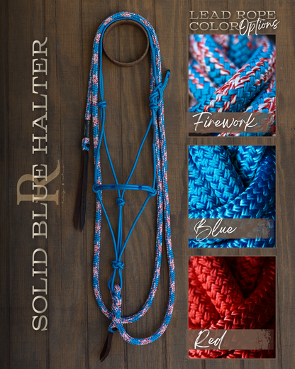 Timeless Halter & Lead Rope Set- Solid Blue